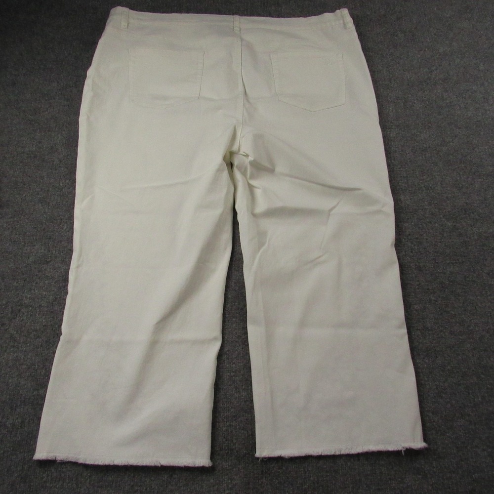 DG2 Pants Womens 24W White‎ Star Embroidered Cropped Raw Hem Stretch Jeans - Picture 2 of 14